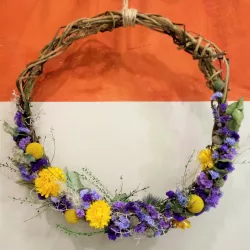 Couronne de fleurs séchées - Variée